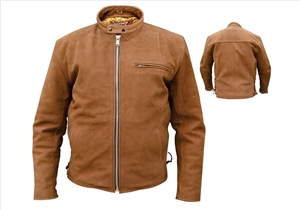 Men's Basic Scooter jacket with Euro collar. Zipout liner, side lace Brown (Buffalo)