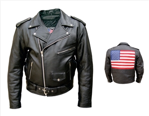 Men's Basic M.C. jacket with USA Flag (Buffalo)
