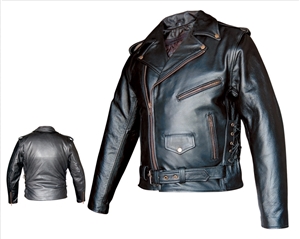 Men's Motorcycle jacket with vented front, back, & sleeves. Zipout liner Buffalo hide