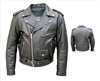 Men's M.C. jacket with full sleeve zipout liner and full removable belt. Naked Leather