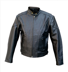 Men's Vented front & back Touring jacket. Euro collar with zipout liner and side zippers (Naked Cowhide)