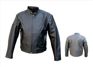 Men's Vented front & back Touring jacket. Euro collar with zipout liner and side zippers (Cowhide)