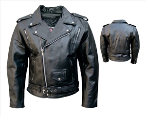 Men's Vented front & back Motorcycle Jacket with zipout liner & full belt (Buffalo)