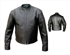 Men's Premium Scooter jacket with Euro collar. Zipout liner & side zips (Cowhide)