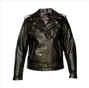 Ladies Retro Brown basic M.C. jacket with zip-out lining (Buffalo)
