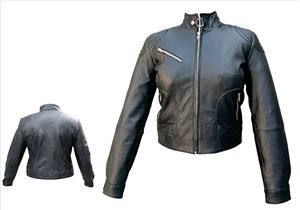 Ladies Riding jacket one zippered chest pocket silver hardware (Lambskin)