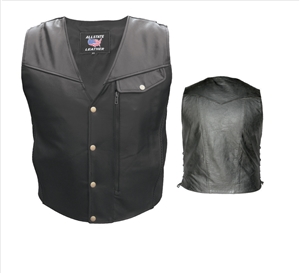 Men's Vest with thin braid trim & lots of pockets Buffalo