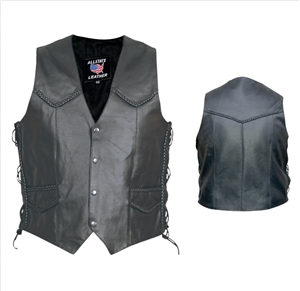 Men's Braided vest with side laces (Split Cowhide)