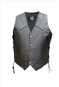 Men's Basic Side Laced vest with leather lined Gun Pockets (Buffalo)
