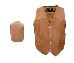 Men's Basic Plain Sides vest Brown (Buffalo)