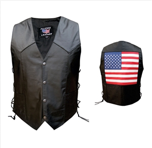 Men's USA Flag vest with side laces (Buffalo)