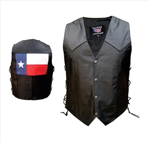 Men's Texas Flag vest with side laces (Buffalo)