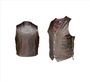 Men's Retro Brown side laced Vest (Buffalo)