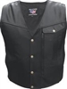 Men's Vest with thin braid trim & lots of pockets Naked Leather