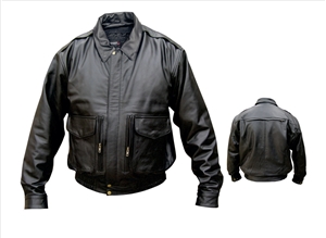 Men's Black Bomber jacket Vented with zipout liner & Neck Warmer (Cowhide)