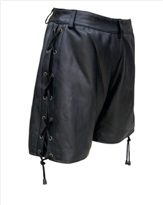 Ladies shorts with side laces and belt loops (Lambskin)