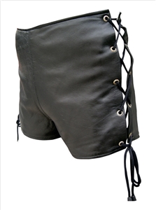 Ladies shorts with side laces (Lambskin)