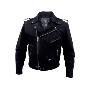 Men's Basic Motorcycle Jacket 14 oz. Black Denim