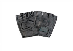 Fingerless glove vented back Cowhide, padded palm and Velcro strap
