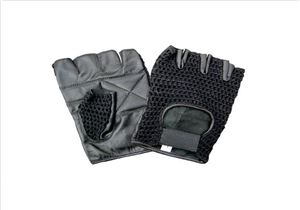 Fingerless glove with padded palm and black mesh with Velcro strap