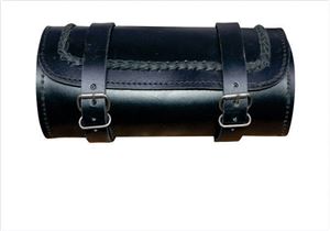 Braided Small Round Tool bag with cowhide leather