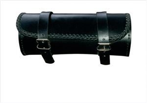 Laced Small Round Tool bag with cowhide leather