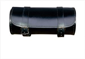 Plain Small Round Tool bag with cowhide leather