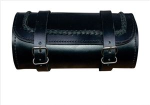Braided Large Round Tool bag with cowhide leather