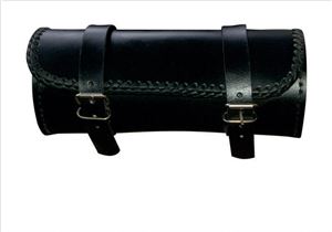 Laced Large Round Tool bag with cowhide leather