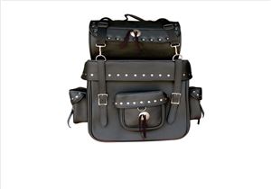 Hard PVC T-Bag, studded with conchos with Barrel Bag (16X9)