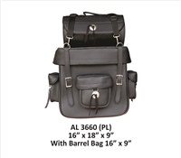Hard PVC T-Bag, plain with conchos with Barrel Bag (16X9)