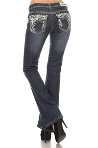 White Whirl Boot Cut Jeans