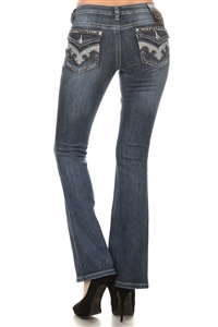 Lace Scroll Boot Cut Jeans