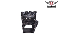 Studded Motorcycle Fingerless Gloves