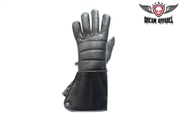 Leather Gauntlet Glove With Lining
