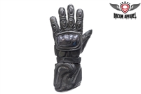 Motorcycle Gloves With Padded Wrist & Protective Gauntlet