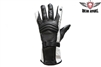 Womens Full Finger Leather Gloves - White