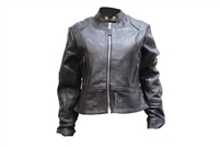 Women's Soft Leather Jacket With Multi Pockets