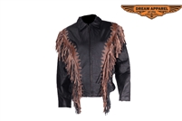 Womens Motorcycle Jacket With Studs & Fringes