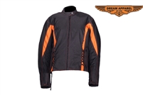 Womens Orange Textile Motorcycle Jacket