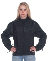 Womens Textile & Leather Racer Jacket