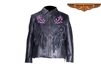 Womens Purple Rose Inlay Motorcycle Jacket