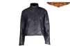 Women Cowhide  Jacket With V-Lace