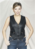 Womens Leather V Neck Vest