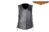 Womens Leather Vest With Gun Pocket