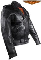 Mens Motorcycle Jacket With One Piece Back Panel