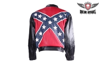 Rebel Flag Jacket With Gathered Cuffs