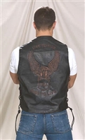Mens Retro Brown Leather Motorcycle Vest