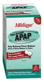 APAP ES Extra Strength Non-Aspirin Pain Reliever/Fever Reducer - 125 Pack