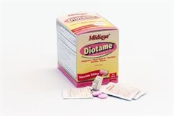 Diotame (compares to Pepto Bismol) Chewable Tablets) 12 Packs of 2 Tabs